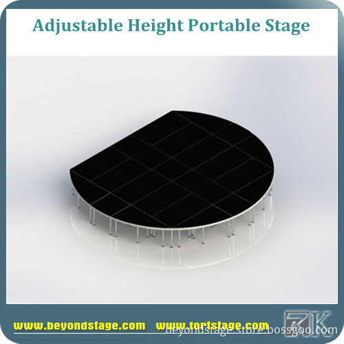 Custom portable stage platform for outdoor concert events